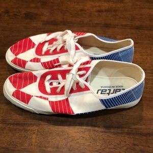 Startas Canvas Sneakers Tennis Shoes Red White Blue Unisex EU size 44 US 10-11
